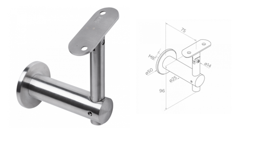 [i05.3551.4XS] Handrail holder D50 AISI 304