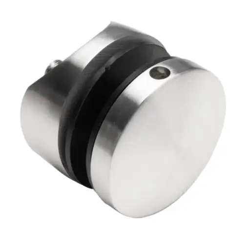 [i01.5000.4BS]  Point glass holder d50mm, M10, for round d42,4mm surface, AISI304 satin (8-17.52mm)