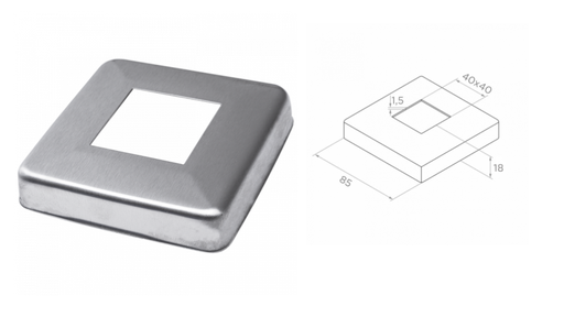 [i23.08E1.4ES] Embellecedor 40x40 D85X85 H15 t1,5 AISI 304 ( Satin)
