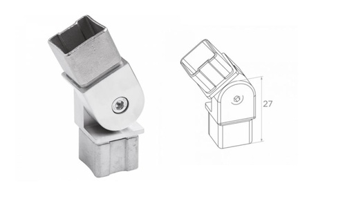 [i13.1101.4ES] Ajustable conector 40x40 h27 AISI 304 ( Satin )