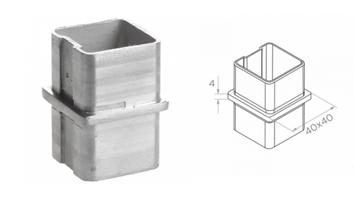 [i13.06E1.4ES] Conector D40x40x2. Satin