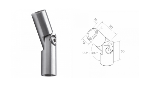 [i14.0410.4US] Flush elbow D12 d10mm, AISI 304 Satin