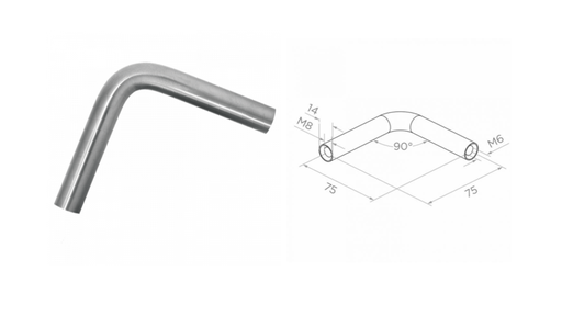[i08.5141.4US] Soporte de pasamanos D14 H75/75 AISI 304