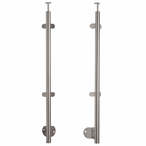 [i31.3049.4BS] INOX Stikla Margu statnis, stūra, ar 4 stikla turētājiem,  D42,4 H1230mm, AISI 304