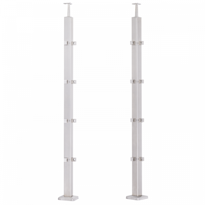 [i31.3174.4ES] Stainless steel corner railing post 40x40 mm H1060 AISI 304