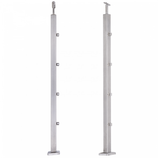 [i31.3178.4ES] INOX Margu statnis, ar šķērstieņa turētājiem 40x40 H1060mm, AISI 304
