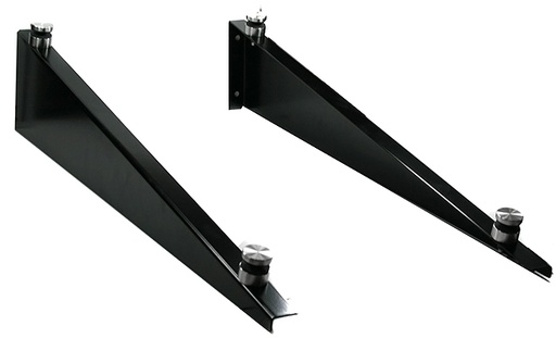 [i75.PO8D.4UM] Stikla nojumes balsta komplekts (2 stiprinājumi), stikla turētājs d30mm, stiklam t 8-12,76 mm, RAL9005 AISI 304