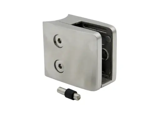 [i01.52K2.4BS] Stikla turētājs d42,4mm, 52x52x32mm AISI 304 slīpēts 