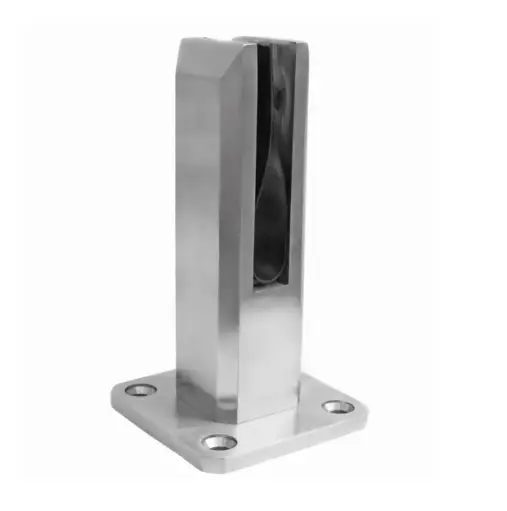 [i04.5801.6US]  Glass holder h182 50x50mm, for glass12 - 17,52mm, AISI 316 satin