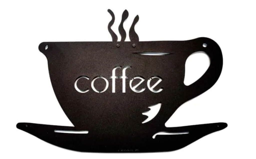 [D14.005] Coffee cup - metal wall decoration 360 x 500 mm