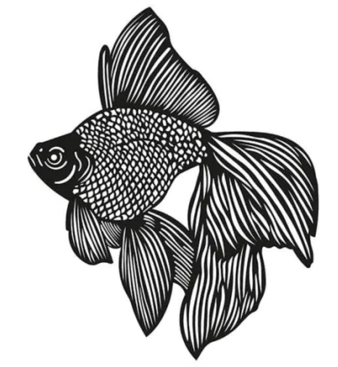 [D14.017] Goldfish - metal wall decoration 600 x 500 mm