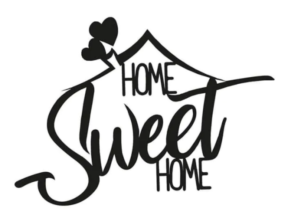 [D14.019] Inscription HOME SWEET HOME - metal wall decoration 700 x 500 mm