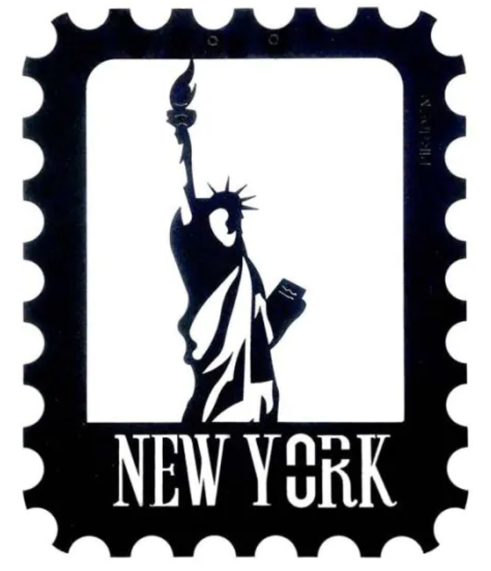 [D14.020] NEW YORK - metal wall decoration 370 x 300 mm