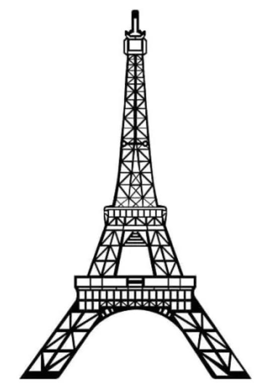[D14.024] Eiffel Tower - metal wall decoration 700x440x2 mm
