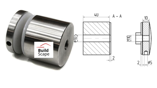 [i01.5014.4XS] Glass clamp D50 M10 AISI 304