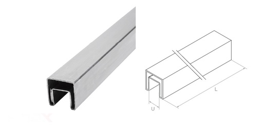 [N100.4040.4XS] Barandillas para vidrio 40x40 U24 L2500 AISI 304