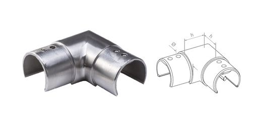 [i51.1002.4BS] Handrail glass holder - D42,4x1,5 H30 AISI 304