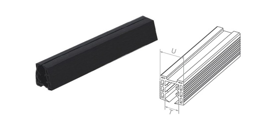 [i100.0001.R18] Goma para el perfil U24 16-17,5 L2500