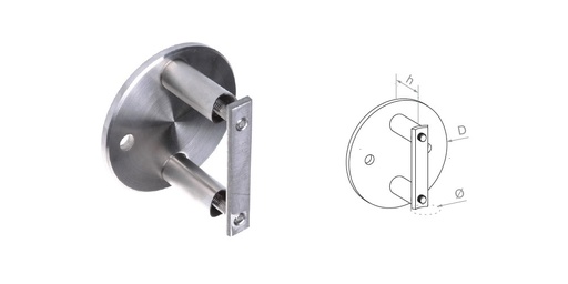 [i22.0101.4BS] Wall fastening 42,4 D100 h51 AISI 304