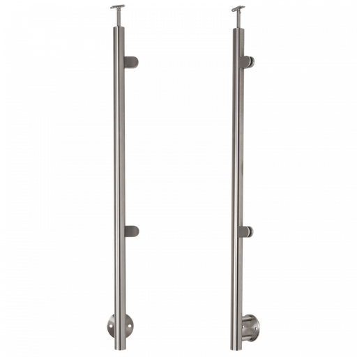 [i31.1911.4BS] INOX Stikla Margu statnis, labajā pusē 2 stikla turētāji, D42.4  H1230mm, AISI 304