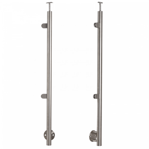 [i31.1910.4BS] INOX Stikla Margu statnis, kreisajā pusē 2 stikla turētāji, D42.4 H1230mm, AISI 304