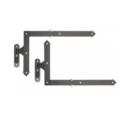 [61.223.02] Angle hinge with decorative spigot H400 x L650 - set. right + left