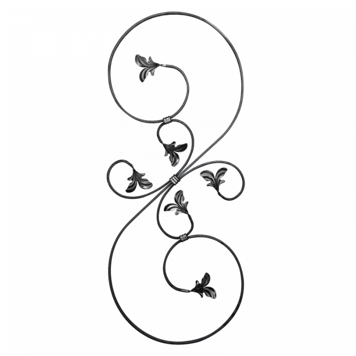 [K21.116] Forged steel baluster 12x6 mm H860 x L350 mm