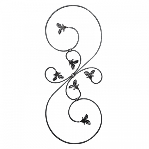 [K21.116] Forged steel baluster 12x6 mm H860 x L350 mm