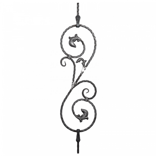 [K21.124] Forged steel baluster 12x12 mm H950 x L240 mm