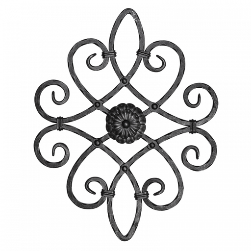 [K13.018] Forged rosette 12x12 mm H530 x L420 mm