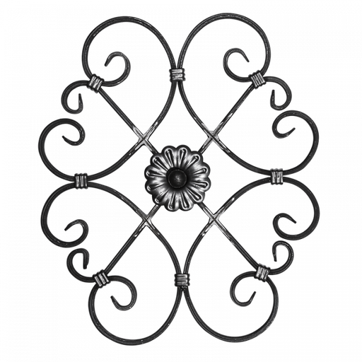 [K13.016] Forged rosette 16x8 mm H480 x L410 mm