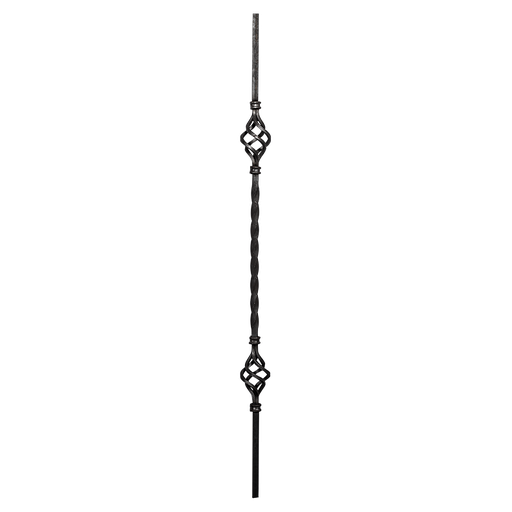 [K21.025] Forged Steel Baluster 12x12 mm two cages H950 mm