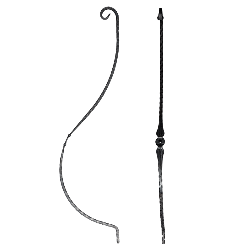 [K20.105] Arched Forged Steel Baluster 12x12 mm H950 x L230 mm