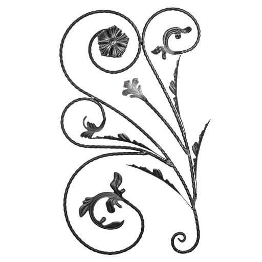 [K13.081] Forged rosette D11 mm H950xL500 mm