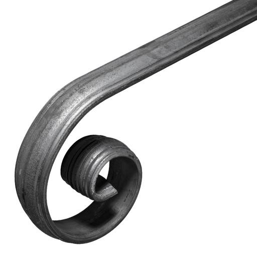 [K30.002.03] Forged steel handrail ending 50x14 mm H180 x L300 mm