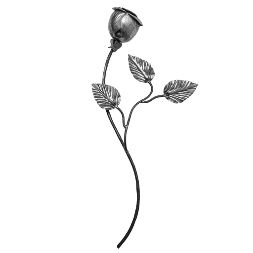 [K50.100] Decorative steel rose H450 x L160 mm