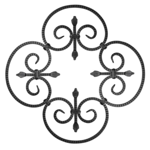 [K13.025] Forged rosette 12x12 mm H590 x L590 mm