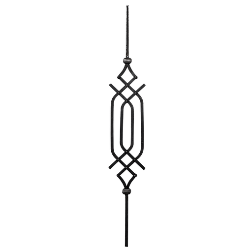 [K22.100] Forged steel baluster 12x12 mm H950 x L140 mm